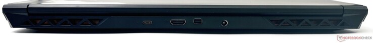 Rückseite: USB 3.2 Gen2 Typ-C, HDMI 2.1-Ausgang, Mini-DisplayPort 1.4-Ausgang, DC-Eingang