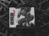 Glas-Gaming-Mauspad WALLHACK SP-005 Berserk mit einer Schwarz-Weiß-Illustration von Guts in seiner Berserker-Rüstung mit roten Akzenten.