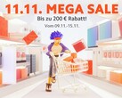 Xiaomi Singles Day 11.11. Mega Sale mit bis zu 200 Euro Rabatt.