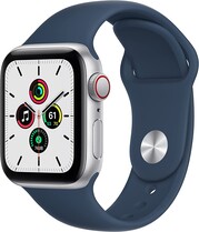 Apple Watch SE (GPS + Cellular, 40mm) - Aluminiumgehäuse Silber, Sportarmband Abyssblau