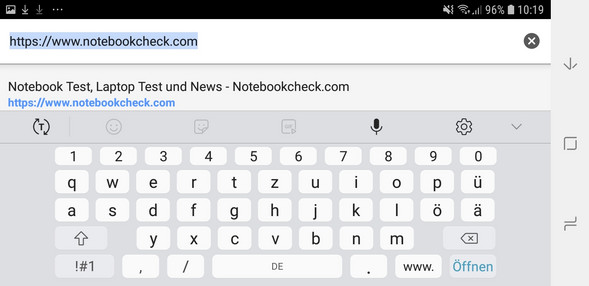 Tastatur im Querformat
