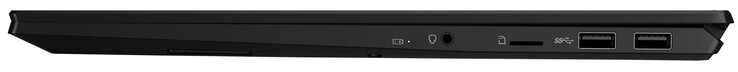 Rechte Seite: Audiokombo, Speicherkartenleser (MicroSD), 2x USB 3.2 Gen 2 (USB-A)