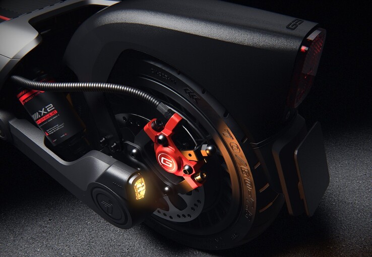 Der Segway Max G3 Plus verfügt über selbstabdichtende Reifen, Scheibenbremsen mit Traktionskontrolle und ein Bremslicht am Heck