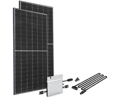 Balkonkraftwerk mit 800-Watt-Wechselrichter von Hoymiles zur Deckung einer höheren Grundlast (Bild: Jinko, Hoymiles)