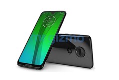 Das Moto G7, hier in einem etwas aufgehellten Renderbild, erscheint im moderneren Design.
