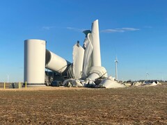 Eingestürzte Turbine im Windpark Frontier II in Oklahoma (Bildquelle: Kildare Fire Department)