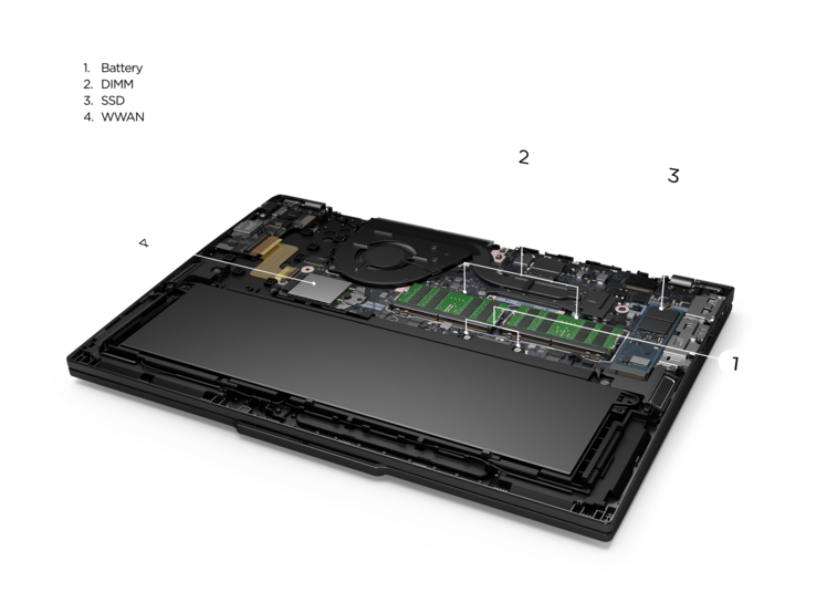 Lenovo ThinkPad T16 G3: Interner Aufbau mit mehr durch den Nutzer tauschbaren Teilen (CRU)