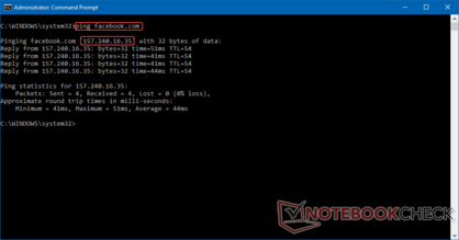 Herausfinden der IP-Adresse mittels Ping-Befehl