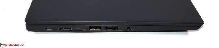 USB-C 3.1 Gen1, Thunderbolt 3, Mini-Ethernet/Docking-Anschluss, USB-A 3.0, HDMI 1.4b, 3,5-mm-Audio