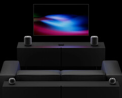 Der Apple TV 4K der vierten Generation verbindet sich mit bis zu vier HomePods – doppelt so vielen wie bei früheren Modellen, deren Stereowiedergabe auf zwei Lautsprecher begrenzt war.