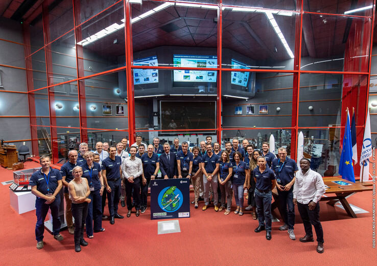 Zeremonie zum Start des Projekts im Kontrollraum Jupiter in Französisch-Guayana. (Quelle: ESA)