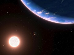 Eine künstlerische Illustration zeigt einen Exoplaneten und einen Stern