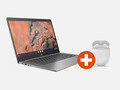 Das HP Chromebook 14b gibts derzeit günstiger als je zuvor, und das sogar mit kostenlosen TWS von Google. (Bild: HP / Google)