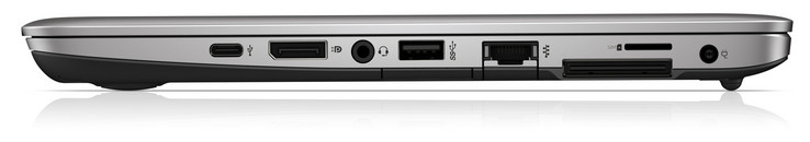 rechte Seite: USB 3.1 Gen 1 (Typ-C), Displayport, Audiokombo, USB 3.0 (Typ-A), Speicherkartenleser (SD), Gigabit-Ethernet, Dockingport, SIM-Karten-Schlitz, Netzanschluss