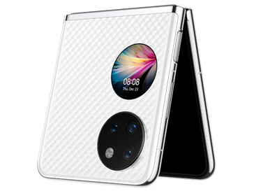 Das P50 Pocket fast vollständig zugeklappt (Bild: Huawei)