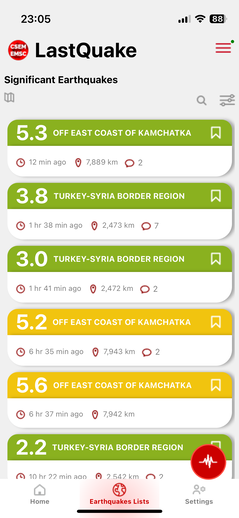 Auflistung der stärksten Erdbeben am 3. August 2025. (Bildquelle: Lastquake/Screenshot)