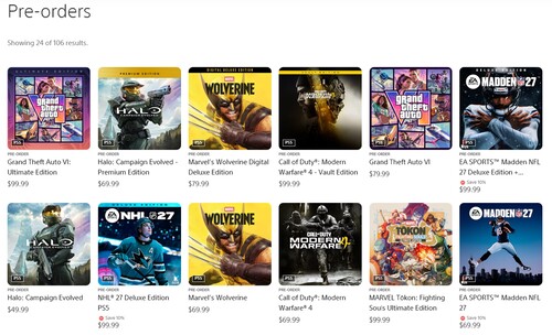 Vorbestellungen im PlayStation Store