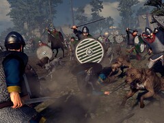 Eine Schlacht in A Total War Saga: Thrones of Britannia, das auf Steam derzeit im Angebot ist