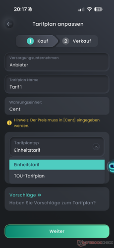 Die Nutzung eines dynamischen Stromtarifs wollte im Test nicht klappen.