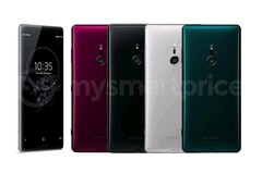 Das Xperia XZ3 in allen Farbvarianten, insgesamt vier sind offensichtlich geplant.
