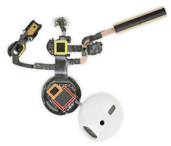 Der neue H1 Chip hier rot markiert (Quelle: iFixit.com)