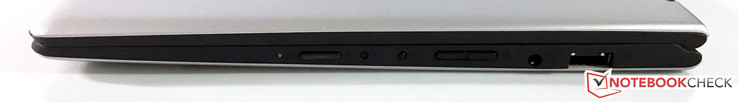 Rechts: Power-Button, One-Key-Recovery, Lautstärkewippe, 3,5-mm-Audio, USB 2.0