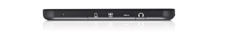 rechts: SIM-Kartenslot, Netzanschluss, USB 2.0, Kopfhörer-Ausgang