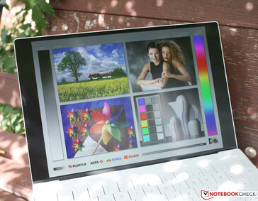 Das matte IPS-FHD-Panel im Halbschatten.