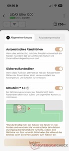 Hinderniserkennung-Einstellungen