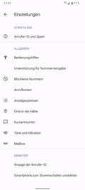 Telefon-App (Einstellungen)