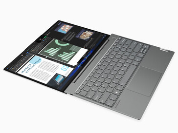 Das ThinkBook 13x Gen 2 kann bis zu 180 Grad aufgeklappt werden (Bild: Lenovo)