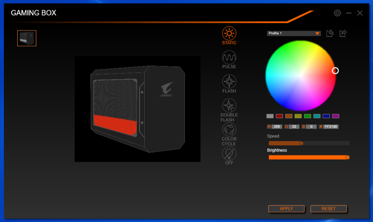 Die RGBFusion 2.0 LED-Steuerung ist auch für iOS und Android verfügbar