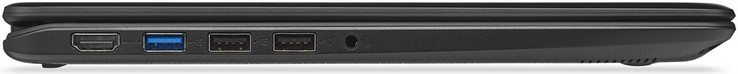links: HDMI, USB 3.0, 2x USB 2.0, 3,5-mm-Klinke