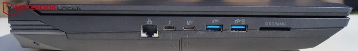 Links: LAN, USB-C/Thunderbolt 3, USB-C, USB-A, USB-A (powered), SD-Reader