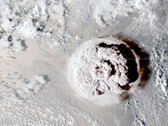Der Vulkanausbruch auf Hunga Tonga–Hunga Haʻapai. (Bild: Nasa Earth Observatory)