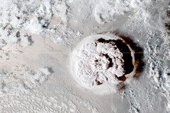 Der Vulkanausbruch auf Hunga Tonga–Hunga Haʻapai. (Bild: Nasa Earth Observatory)