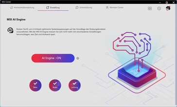 AI Engine = MSI AI Engine bei den Leistungsprofilen