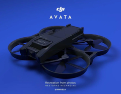 Ein 3D-Rendering zeigt die DJI Avata in virtueller Aktion. (Bild: @InvaSla)