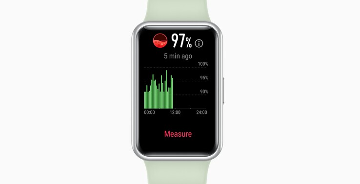 Die Messung der Sauerstoffsättigung vom Blut des Trägers soll nach dem jüngsten Update für die Huawei Watch Fit präziser arbeiten. (Bild: Huawei)