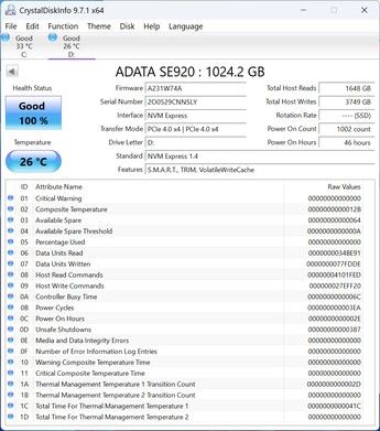 ADATA SE920 arbeitet mit PCIe 4.0 x4