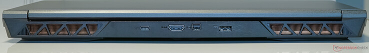 Rückseite: USB 3.2 Gen2 Typ-C (Stromversorgungsausgang), HDMI-Ausgang, Mini-DisplayPort-Ausgang, DC-Eingang
