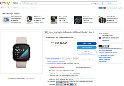 Alternativ verkauft Saturn München Theresienhöhe die Fitbit Sense Smartwatch (generalüberholt) für 205 Euro inklusive Versand.