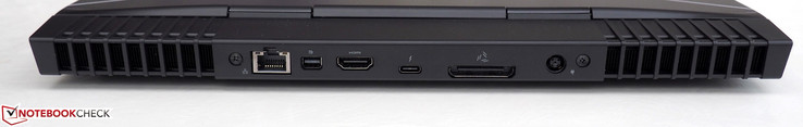 Rückseite: RJ45-LAN, Mini-DisplayPort 1.2, HDMI 2.0, Thunderbolt 3, Graphics Amplifier, Strom