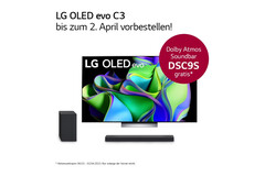 LG verschenkt an Vorbesteller des OLED evo C3 die Dolby-Atmos-Soundbar DSC9S. (Bild: LG)