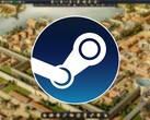 Steam-Logo mit Screenshot aus Citadelum im Hintergrund
