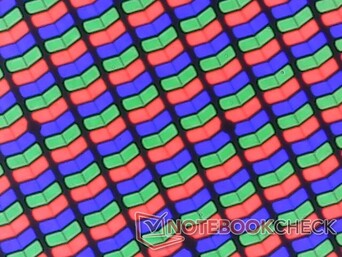 Scharfes RGB-Subpixel-Array aus dem dünnen glänzenden Overlay