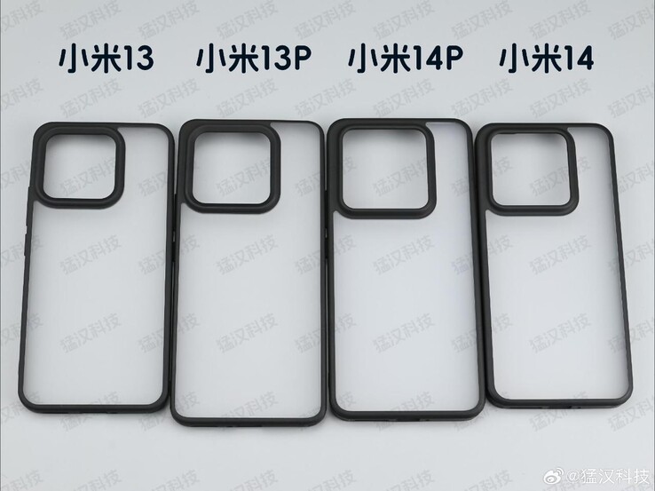Ein Größenvergleich von Schutzhüllen für Xiaomi 14 und Xiaomi 14 Pro vs Xiaomi 13 und Xiaomi 13 Pro.