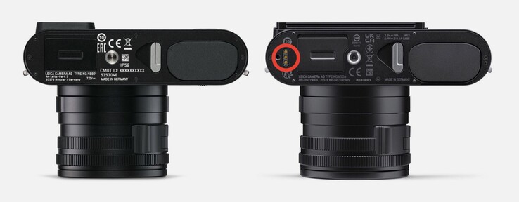 Die Leica Q3 (rechts im Bild) erhält Metallkontakte, die drahtloses Laden ermöglichen sollen. (Bild: LeicaRumors)