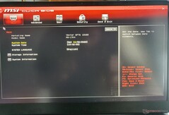 MSI Vector GP76 BIOS: Hauptseite / Main