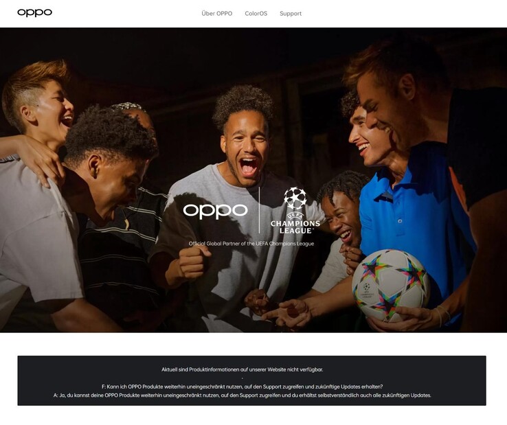 Und auch Oppo hat in Deutschland sämtliche Hinweise auf Handys entfernt.